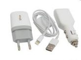 Kit Carregador 3x1 para iPhone 5